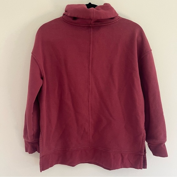 Athleta 24/7 Funnel Turtle Neck Oversized Sweatshirt Maple Red Size Small - Picture 5 of 10